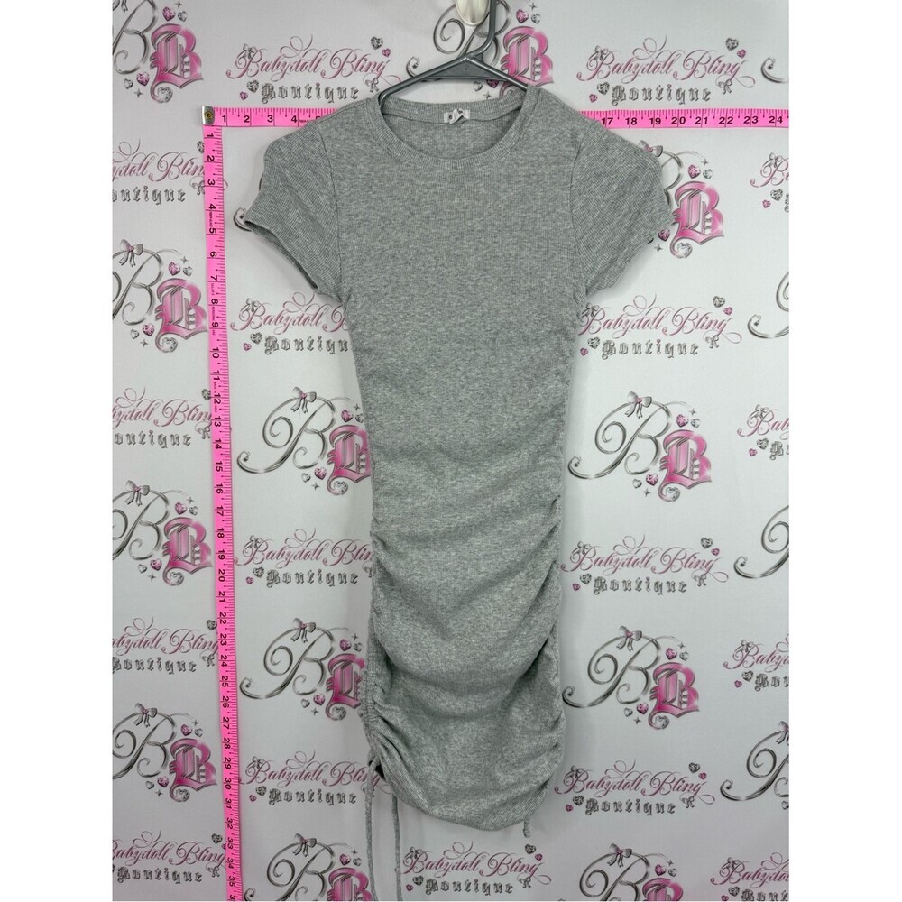 Garage dress Heather Gray Ruched Midi T-Shirt Dress